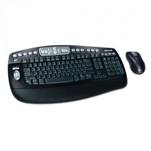 Kit Tastatura&amp;Mouse Microsoft Desktop Elite, Wireless, Optic, USB, negru+albastru, BV1-0000