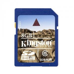 Secure Digital Card 8GB SDHC Clasa 6 Ultra Speed (SD Card pentru camerele video) Kingston