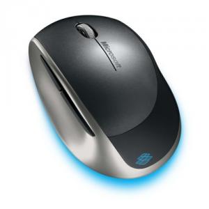 Mouse Microsoft Mini Explorer, Wireless, Blue Track, USB, negru, 4 butoane, scroll metalic, 5BA-00005