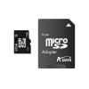 Micro Secure Digital Card 8GB, Class 6, SDHC+ adaptor SD, Speedy, A-Data, bliste
