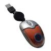 Mouse USB mini Serioux Atom 1000, cablu retractabil, orange