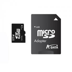 Micro Secure Digital Card 2GB + adaptor SD, Speedy, A-Data, bliste