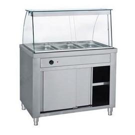 Bain marie electric cu dulap si vitrina 3x GN1/ 1