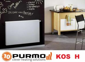 Radiator decorativ orizontal, alb, tip 22, L=900 x H=600, Purmo Kos H