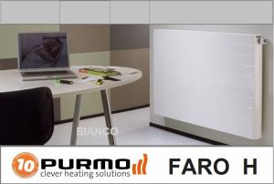 Radiator decorativ orizontal din otel, tip 22 600x750 alb, Purmo Faro H