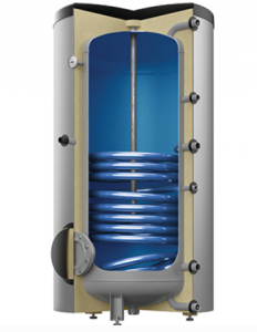 Boiler vertical pentru ACM, cu o serpentina, izolatie cu spuma si jacheta din folie, alb, Reflex model Storatherm Aqua AF 200 1M_C - 197 litri