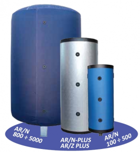 Rezervor de acumulare apa racita, din otel carbon, izolatie rigida anticondens, OMB model AR N-RG 100 - 100 litri