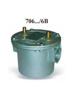 Filtru de gaz Giuliani Anello - Watts, din aluminiu, doua elemente filtrante din Viledon P15 500S, 2 prize de masura, grad de filtrare 50microni, 6bar, racord conectare 1 1 4,