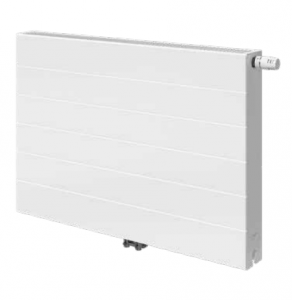 Radiator din otel, alb, racordare inferioara mediana, suprafata plana cu linii orizontale, tip RCVF 22, 1800 x 900, Purmo Ramo Flex