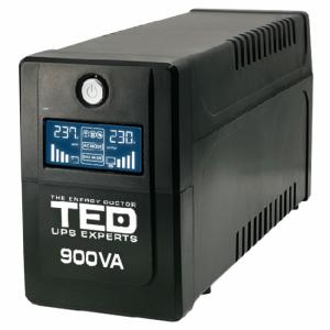 UPS 900VA 500W LCD Line Interactive AVR 2 schuko USB Management, TED Electric TED003942