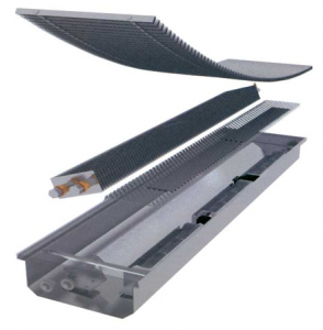 Ventiloconvector cu baterie inclinata, 4068 W, 1750 mm, 3 trepte de turatie, racord flexibil si robineti, model vopsit, Stilltech VCVRI-1750-132-305-1-2-2-D