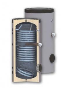 Boiler vertical Sunsystem 150 litri, model SON V S2 150, cu 2 serpentine, rezistenta 3 kw, termostat, supapa, manometru