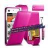Promotie: Husa flip pink din piele ecologica pentru - Iphone: 3 - 4/4s - 5 si Ipod: 4th - 5th