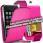 Anunt: Husa flip pink din piele ecologica pentru - Iphone: 3 - 4/4s - 5 si Ipod: 4th - 5th