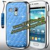 Promotie: Husa light blue cu diamante pentru Samsung Galaxy: Ace/2 - S2 - S3/Mini - S4
