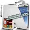 Promotie: Husa flip white din piele pentru telefon - Samsung Galaxy: Note/2 - Ace/2 - S2 - S3/mini - S4/mini