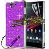 Promotie: Husa purple cu diamante pentru - Sony Xperia Z