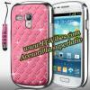 Promotie: Husa light pink cu diamante pentru Samsung Galaxy: Ace/2 - S2 - S3/Mini - S4