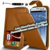 Promotie: Husa tan brown din piele pentru telefon Samsung Galaxy: S3 - S4