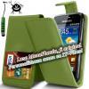 Promotie: Husa flip green din piele pentru telefon - Samsung Galaxy: Note/2 - Ace/2 - S2 - S3/mini - S4/mini