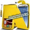 Promotie: Husa yellow din piele pentru telefon Samsung Galaxy: S3 - S4