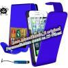 Promotie: Husa flip blue din piele ecologica pentru - Iphone: 3 - 4/4s - 5 si Ipod: 4th - 5th