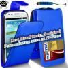 Promotie: Husa flip blue din piele pentru telefon - Samsung Galaxy: Note/2 - Ace/2 - S2 - S3/mini - S4/mini