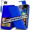 Promotie: Husa flip blue din piele pentru telefon - Samsung Galaxy: Note/2 - Ace/2 - S2 - S3/mini - S4/mini